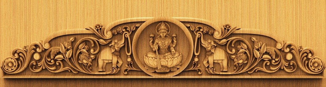 H God Frame - HB-41 Goddess Lakshmi Divine Carved Temple Arch 3D Model
